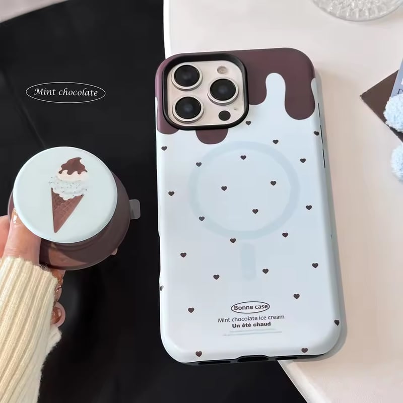 K22887 ミントチョコアイスクリーム iPhoneケース | nanomita