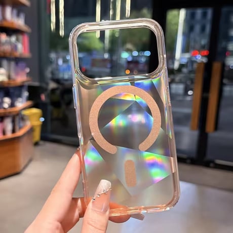 S75497 ホログラムカラーMagSafe対応iPhoneケース