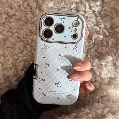 S75261 リボンドットチェック iPhoneケース