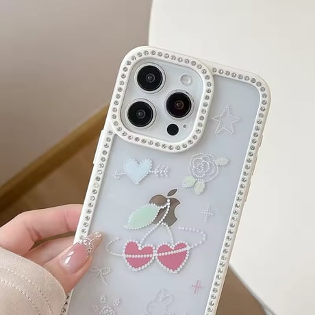 L62237 パステルビジューのドリーミーiPhoneケース