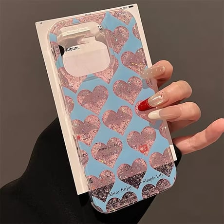 S74476 きらめきハートグリッター iPhoneケース