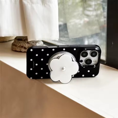 K23032 フラワーグリップ ドットiPhoneケース