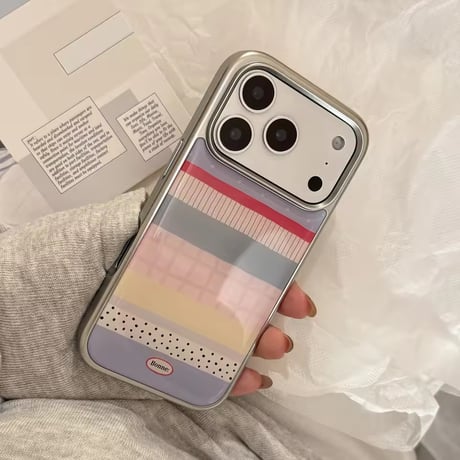 S75106 パステルミックスストライプ iPhoneケース