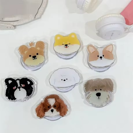 P0391 ゆるわんこ フェイス MagSafe対応スマホグリップ