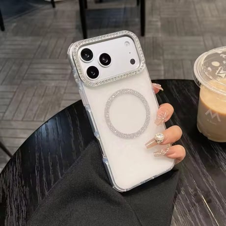 S75439 シャイニーフレームリング MagSafe対応iPhoneケース