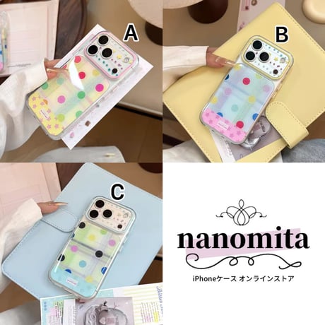 S75686 カラフルドットクリアiPhoneケース