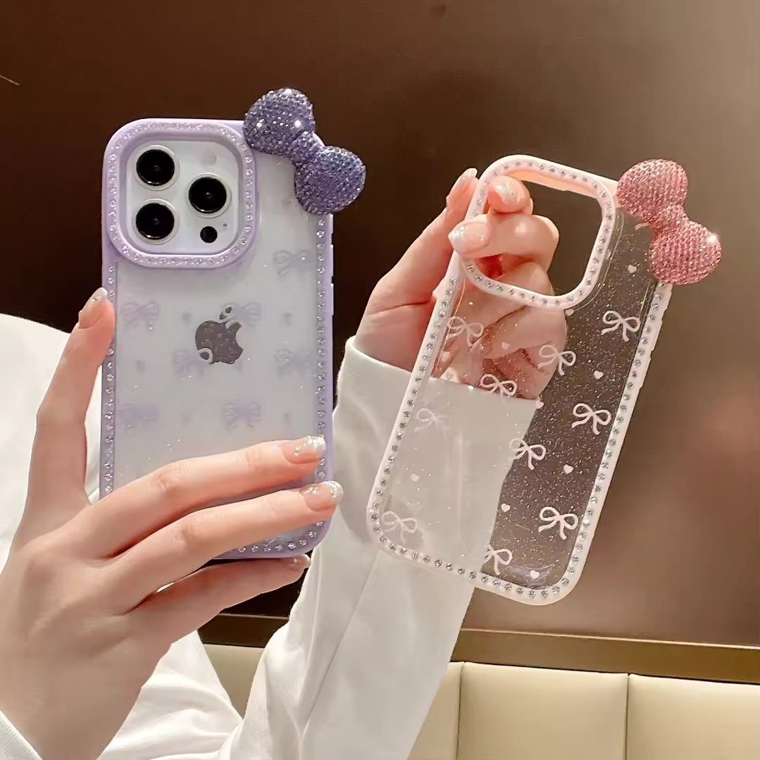 L62218 きらきらリボン付きクリアiPhoneケース | nanomita