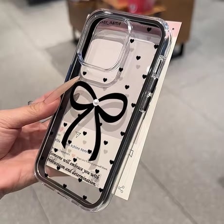 L62420 ロマンティックリボンクリアiPhoneケース
