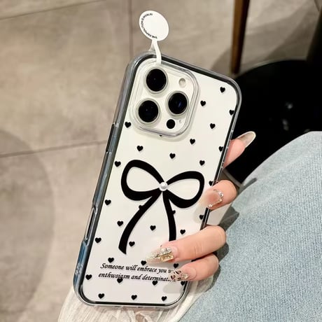 L62420 ロマンティックリボンクリアiPhoneケース