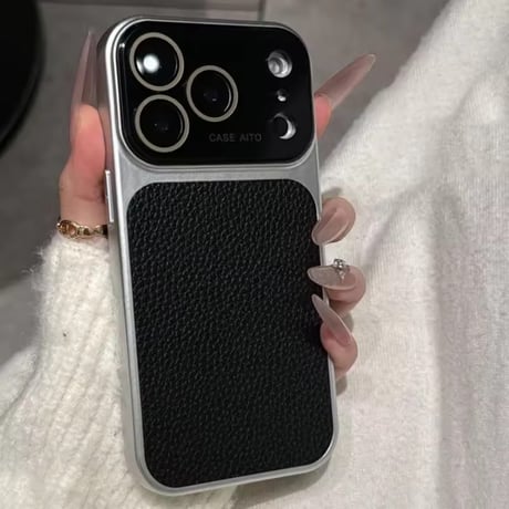 S75237 レザーパネル バイカラーiPhoneケース