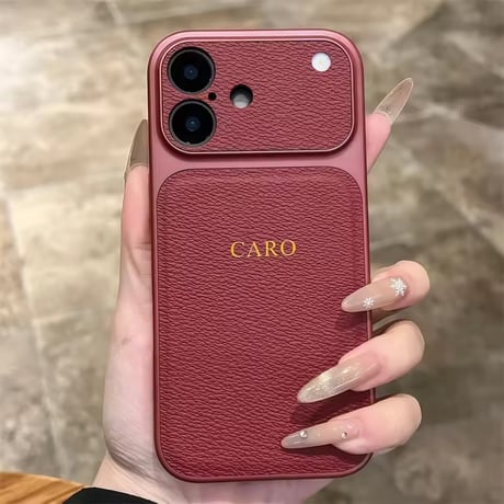 S75704 カスタムネーム レザー調iPhoneケース