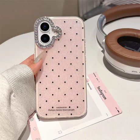 S74971 ビジューカメラリング ドットiPhoneケース
