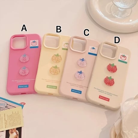 S74673 ストロベリーチェックiPhoneケース