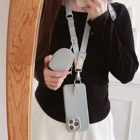 K22856 マルチポーチ付きストラップiPhoneケース