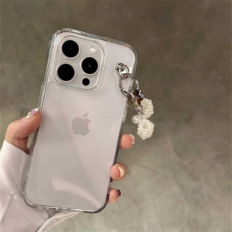 L61959 パールリボンクリアiPhoneケース | nanomita