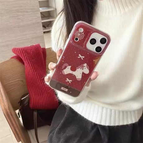 S75389 チェックハートポニー iPhoneケース