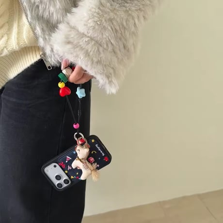 S75262 デニム刺繍デザイン iPhoneケース