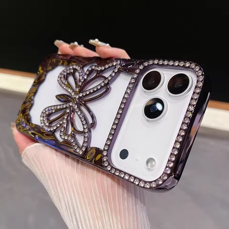 L62318 きらめきバタフライ iPhoneケース