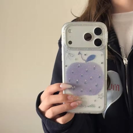 L62430 アボカド＆りんごキラキラクリアiPhoneケース