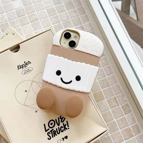 K22689 カフェタイムのゆるキャラiPhoneケース