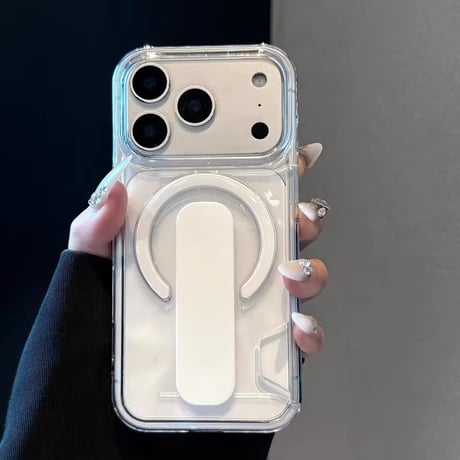 K23056 カラーポップMagSafeスタンドグリップ付きクリアケース