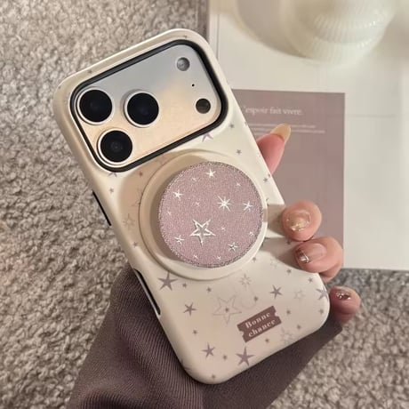 K23046 きらめきスターグリップ付き iPhoneケース（MagSafe対応）