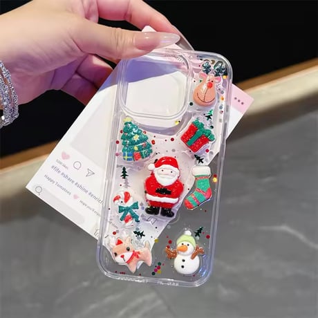 L62360 クリスマスデコ・ハッピーサンタ iPhoneケース
