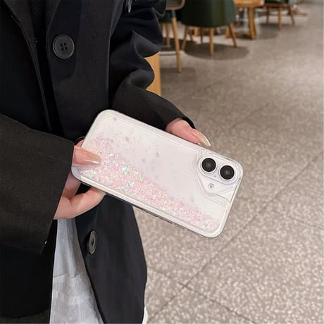 L62127 グラデーションラメのきらめきiPhoneケース