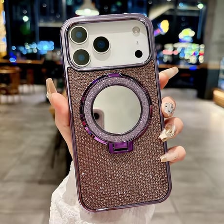 K22956 MagSafe対応グリッターリングスタンド iPhoneケース