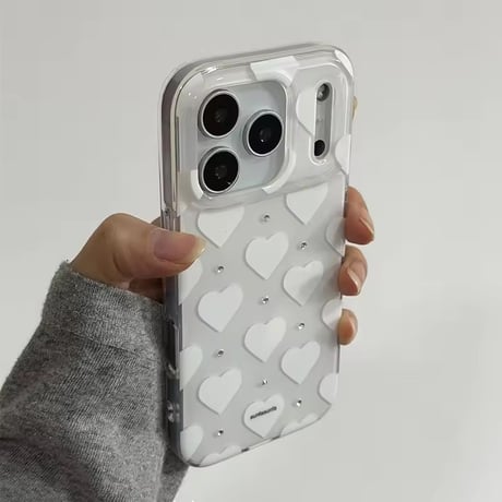 S75460 ホワイトハートドットiPhoneケース