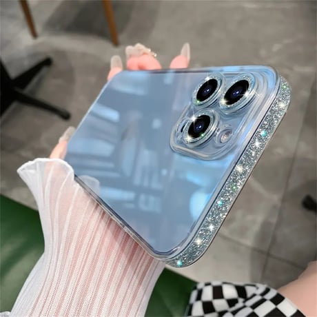 L61917 グリッターエッジ クリアiPhoneケース