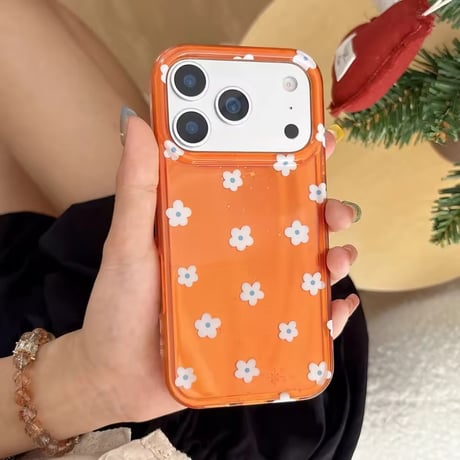 S75398 ビタミンオレンジ フラワーiPhoneケース