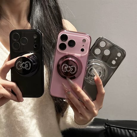 K23028 ビジューリボン MagSafeソケット付き iPhoneケース