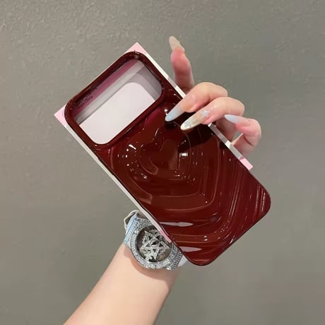 S75038 ぷっくりハートのグロッシーiPhoneケース