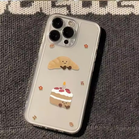 S75373 ゆるかわフード総柄iPhoneケース