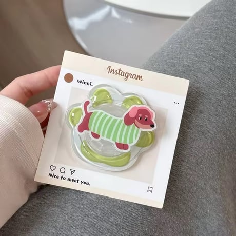 P0362 MagSafe対応ダックスフンドのカラフルスマホグリップ