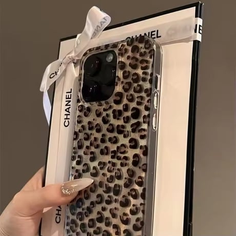 S74429 グリッターレオパード iPhoneケース