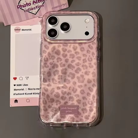 S75226  ピンクレオパード柄iPhoneケース