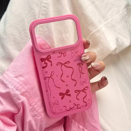 S75390 リボンシャワー ピンクiPhoneケース