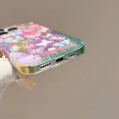 S75427 バタフライドリーム きらめきグリッターiPhoneケース