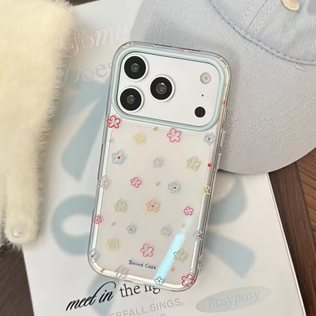 L62474 パステルフラワークリア iPhoneケース