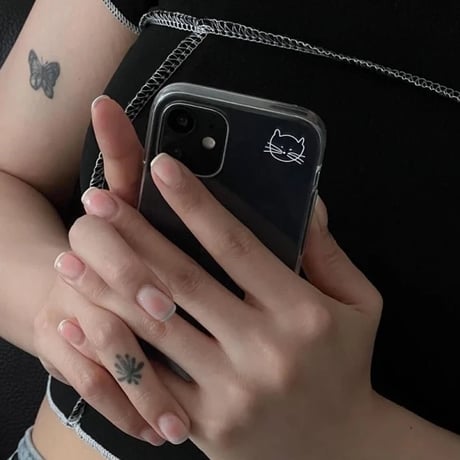 L62208 ひょっこりネコのクリアiPhoneケース