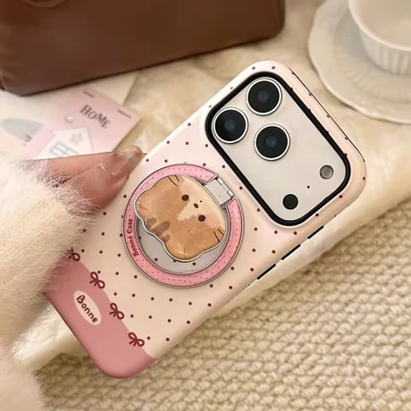 K23156 わんにゃんリング付きiPhoneケース