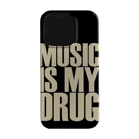 S75303 MUSIC IS MY DRUG ロゴiPhoneケース