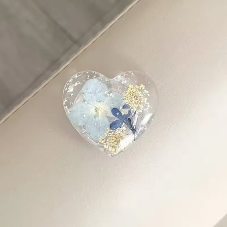 P0326 押し花ハートのグリップスタンド