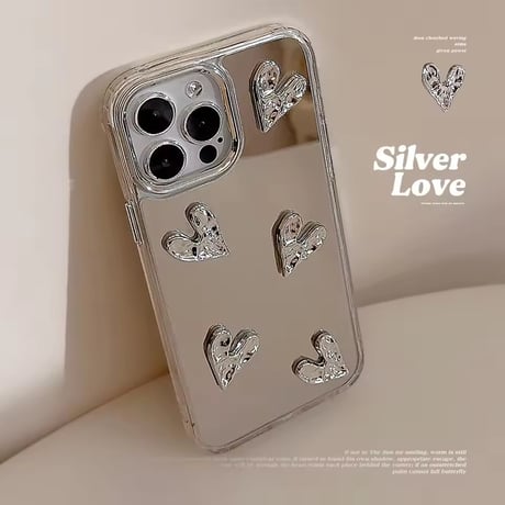 K23120 シルバーハートミラー iPhoneケース
