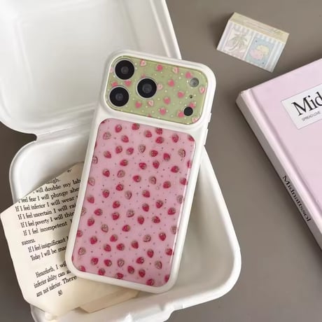K23079 ストロベリードットビーズストラップ付き iPhoneケース
