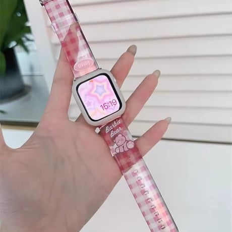 N00176 Gingham Heart Apple Watchベルト