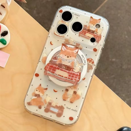 P0384 おっとりきつねのティータイム MagSafeグリップ