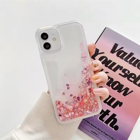 L62206 きらめきグリッターのシャワーiPhoneケース